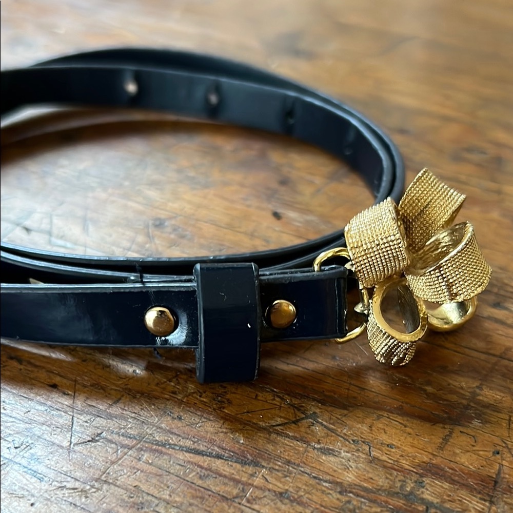 Lilly Pulitzer, Navy Belt with Gold Bow Accent